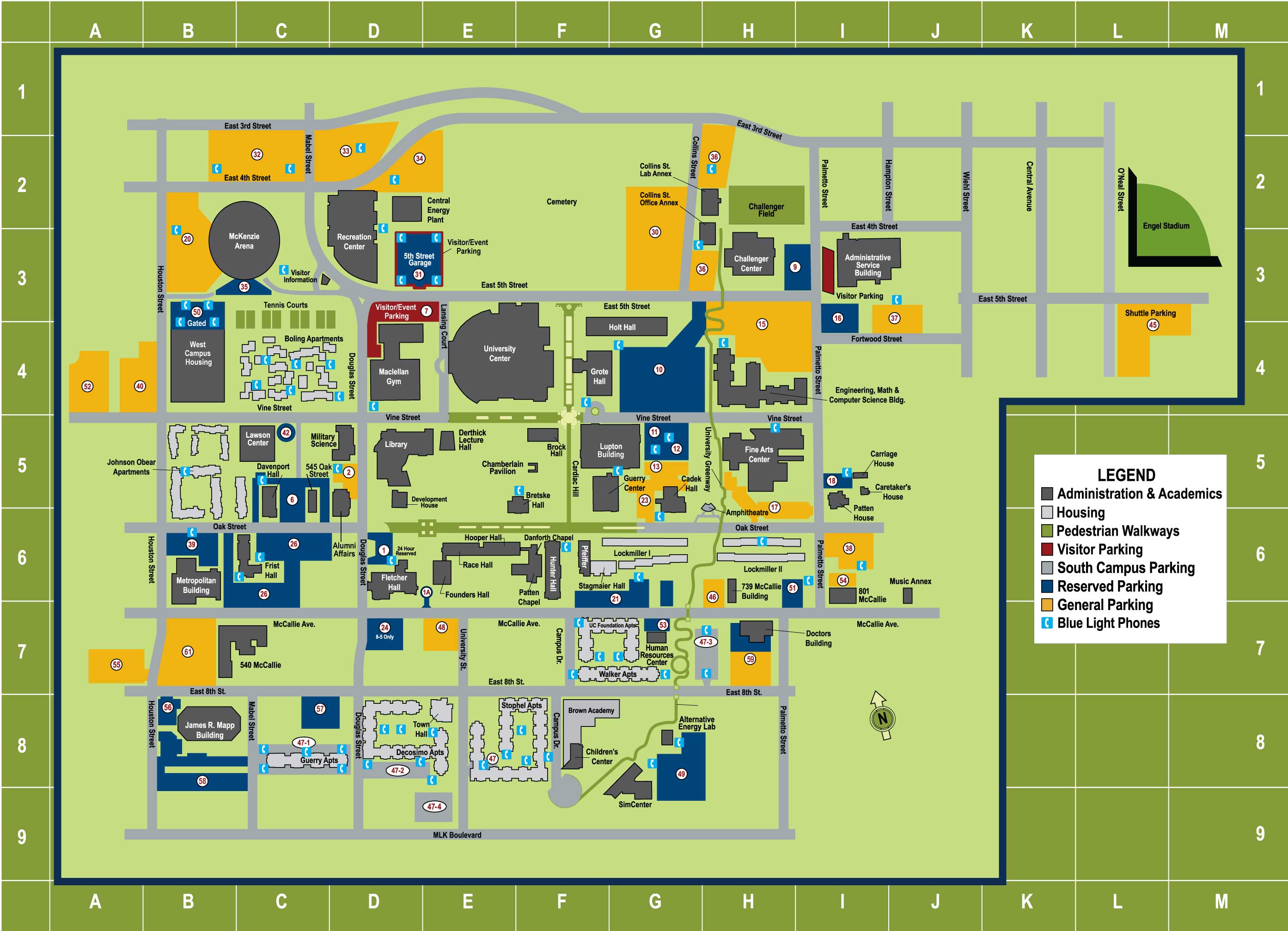 Campus Maps University Of Tennessee At Chattanooga