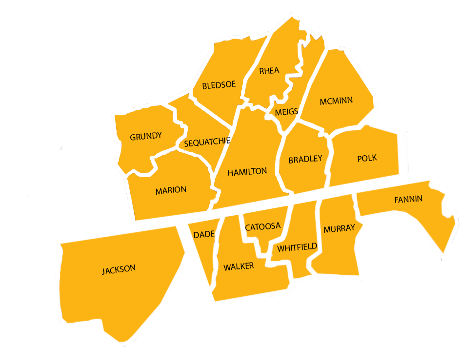 Chattanooga region map