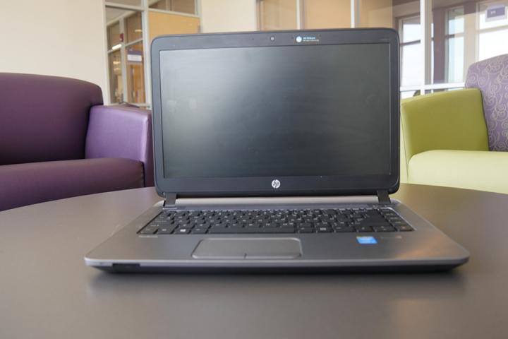 open laptop on table