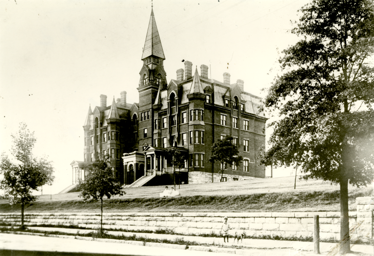 Photograph of Exterior of Old Main, circa 1900s. 